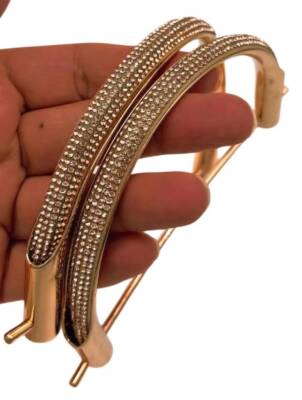 Angel Çanta Aksesuar Gold Taşlı Üveyik Model Metal Çanta Sapı - 1