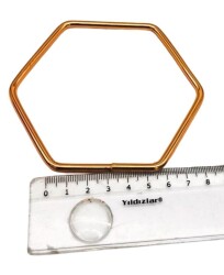 Angel Çanta Aksesuar Gümüş Renk Altıgen Model Çift Metal Çanta Sapı - 3