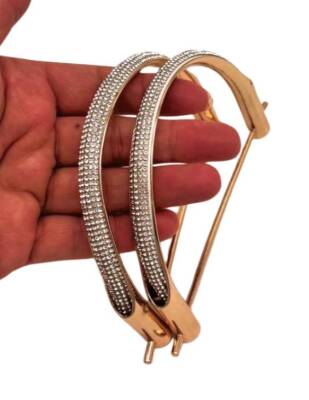 Angel Çanta Aksesuar Gümüş Taşlı Üveyik Model Metal Çanta Sapı - 1