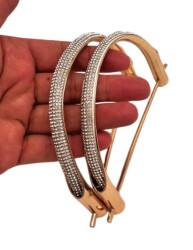 Angel Çanta Aksesuar Gümüş Taşlı Üveyik Model Metal Çanta Sapı - Angel Çanta Aksesuar