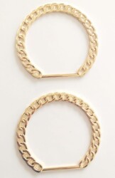 Angel Çanta Aksesuar Light Gold Renk, Zincir Görünümlü Kısmen Yuvarlak Metal Çanta Sapı - Angel Çanta Aksesuar