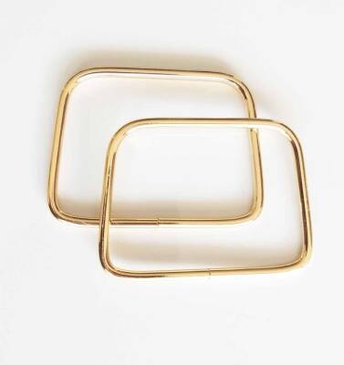 Angel Çanta Aksesuar Light Gold Yeni Kare Metal Çanta Sapı 7X11 Cm - 1