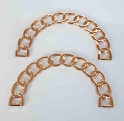 Angel Çanta Aksesuar Oval Zincir Model Light Gold Metal Çanta Sapı - Angel Çanta Aksesuar