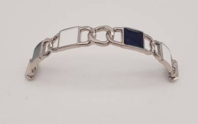 Angel Çanta Aksesuar Siyah Beyaz Kare Desenli Gümüş Çanta Tutma Sapı - 1