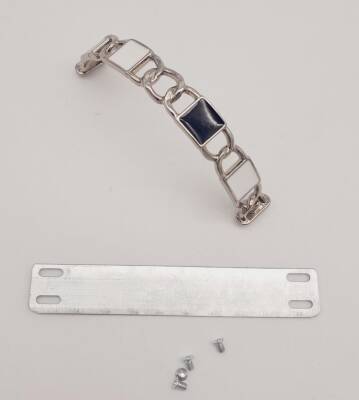 Angel Çanta Aksesuar Siyah Beyaz Kare Desenli Gümüş Çanta Tutma Sapı - 3