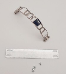 Angel Çanta Aksesuar Siyah Beyaz Kare Desenli Gümüş Çanta Tutma Sapı - 3