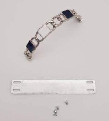 Angel Çanta Aksesuar Siyah Beyaz Kare Desenli Gümüş Çanta Tutma Sapı - 4