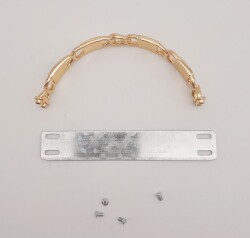 Angel Çanta Aksesuar Siyah Beyaz Kare Desenli Light Gold Çanta Tutma Sapı - 3