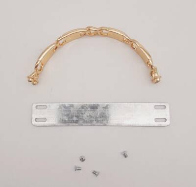 Angel Çanta Aksesuar Siyah Beyaz Kare Desenli Light Gold Çanta Tutma Sapı - 3