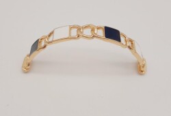 Angel Çanta Aksesuar Siyah Beyaz Kare Desenli Light Gold Çanta Tutma Sapı - Angel Çanta Aksesuar