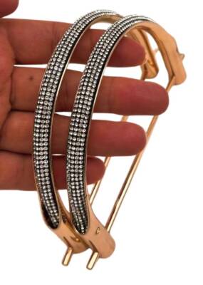 Angel Çanta Aksesuar Siyah Taşlı Üveyik Model Metal Çanta Sapı - 1