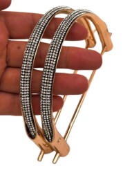 Angel Çanta Aksesuar Siyah Taşlı Üveyik Model Metal Çanta Sapı - Angel Çanta Aksesuar