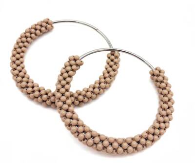 Angel Çanta Aksesuar Yuvarlak Vizon Boncuklu Gümüş Renk Metal Çanta Sapı - 1