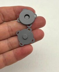 Angel Çanta Aksesuar Gri Dikilebilir Mıknatıslı Çıtçıt - Angel Çanta Aksesuar