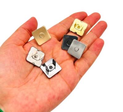 Angel Çanta Aksesuar Kare Model Çanta Mıknatısı Gümüş Renk - 2