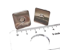 Angel Çanta Aksesuar Kare Model Çanta Mıknatısı Gümüş Renk - Angel Çanta Aksesuar