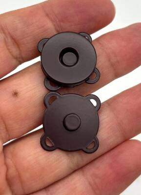 Angel Çanta Aksesuar Koyu Kahve Dikilebilir Mıknatıslı Çıtçıt - 1