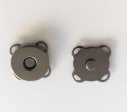 Angel Çanta Aksesuar Mini Dikilebilir Mıknatıslı Çıtçıt Füme - Angel Çanta Aksesuar