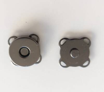 Angel Çanta Aksesuar Mini Dikilebilir Mıknatıslı Çıtçıt Füme - 1