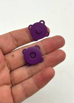 Angel Çanta Aksesuar Mor Dikilebilir Mıknatıslı Çıtçıt - 1