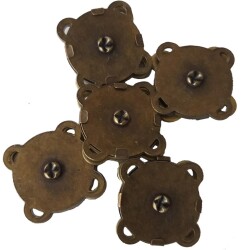 Angel Çanta Aksesuar Örgü Çantaya Dikmeli Mıknatıs Antik Renk 10 Lu Paket - Angel Çanta Aksesuar