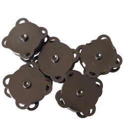 Angel Çanta Aksesuar Örgü Çantaya Dikmeli Mıknatıs Füme Renk 5Li Paket - Angel Çanta Aksesuar