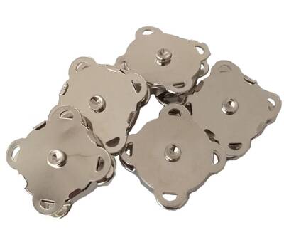 Angel Çanta Aksesuar Örgü Çantaya Dikmeli Mıknatıs Gümüş Renk 10 Lu Paket - 1