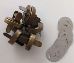 Angel Çanta Aksesuar Örgü Çantaya Mıknatıslı Çıtçıt Antik Renk 5Li Paket - Angel Çanta Aksesuar