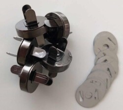 Angel Çanta Aksesuar Örgü Çantaya Mıknatıslı Çıtçıt Füme Renk 5Li Paket - Angel Çanta Aksesuar