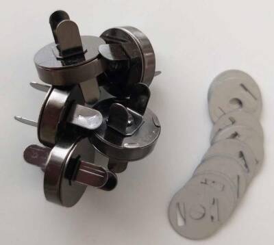 Angel Çanta Aksesuar Örgü Çantaya Mıknatıslı Çıtçıt Füme Renk 5Li Paket - 1