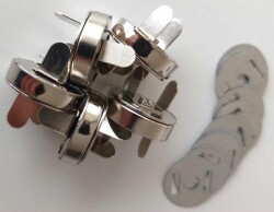 Angel Çanta Aksesuar Örgü Çantaya Mıknatıslı Çıtçıt Gümüş Renk 5Li Paket - Angel Çanta Aksesuar