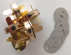 Angel Çanta Aksesuar Örgü Çantaya Mıknatıslı Çıtçıt Light Gold 5Li Paket - Angel Çanta Aksesuar