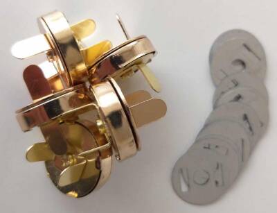 Angel Çanta Aksesuar Örgü Çantaya Mıknatıslı Çıtçıt Light Gold 5Li Paket - 1