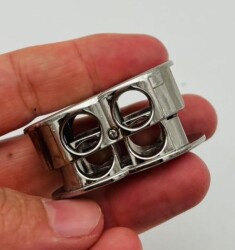 Angel Çanta Aksesuar Gümüş Çift Halka Yaylı Büzgü Aparatı - 3