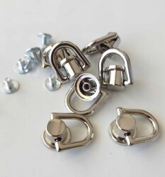 Angel Çanta Aksesuar Gümüş Renk Vidalı Askı Örgü Çanta İçin Büyük Boy 1 Adet - Angel Çanta Aksesuar