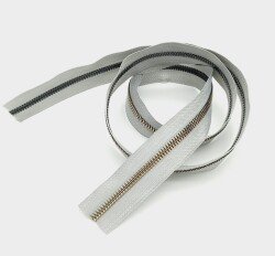 Angel Çanta Aksesuar Ortası Gold Fermuar 100 Cm Açık Gri Renk - Angel Çanta Aksesuar