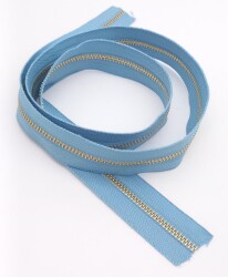 Angel Çanta Aksesuar Ortası Gold Fermuar 100 Cm Açık Mavi Renk - Angel Çanta Aksesuar