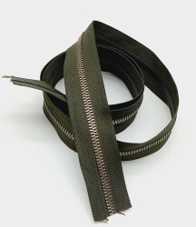 Angel Çanta Aksesuar Ortası Gold Fermuar 100 Cm Haki Yeşil Renk - Angel Çanta Aksesuar