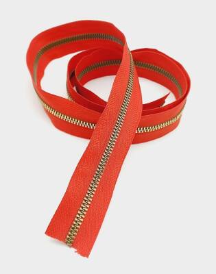 Angel Çanta Aksesuar Ortası Gold Fermuar 100 Cm Kırmızı Renk - 1