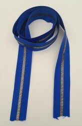 Angel Çanta Aksesuar Ortası Gold Fermuar 100 cm Saks Mavi Renk - 2