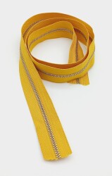 Angel Çanta Aksesuar Ortası Gümüş Fermuar 100 Cm Hardal Renk - Angel Çanta Aksesuar