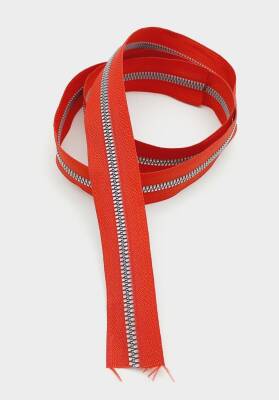 Angel Çanta Aksesuar Ortası Gümüş Fermuar 100 Cm Kırmızı Renk - 1