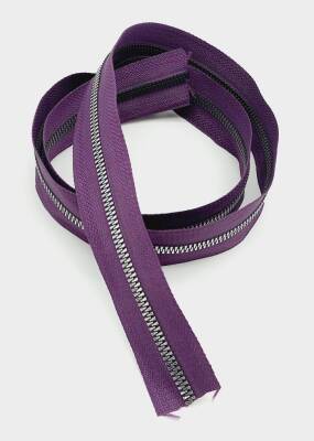 Angel Çanta Aksesuar Ortası Gümüş Fermuar 100 Cm Mor Renk - 1