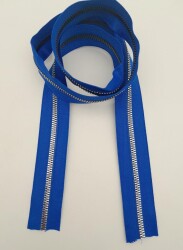 Angel Çanta Aksesuar Ortası Gümüş Fermuar 100 cm Saks Mavi Renk - 2