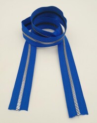 Angel Çanta Aksesuar Ortası Gümüş Fermuar 100 cm Saks Mavi Renk - 3