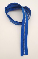 Angel Çanta Aksesuar Ortası Gümüş Fermuar 100 cm Saks Mavi Renk - Angel Çanta Aksesuar