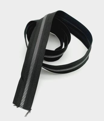 Angel Çanta Aksesuar Ortası Gümüş Fermuar 100 Cm Siyah Renk - 1