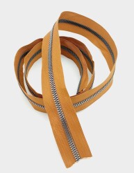 Angel Çanta Aksesuar Ortası Gümüş Fermuar 100 Cm Taba Renk - Angel Çanta Aksesuar