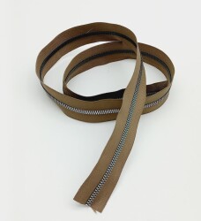 Angel Çanta Aksesuar Ortası Gümüş Fermuar 100 Cm Vizon Renk - Angel Çanta Aksesuar