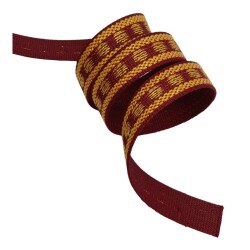 Angel Çanta Aksesuar 3 cm Polyester Kolon Bordo Gold Simli 1 Metre - 2